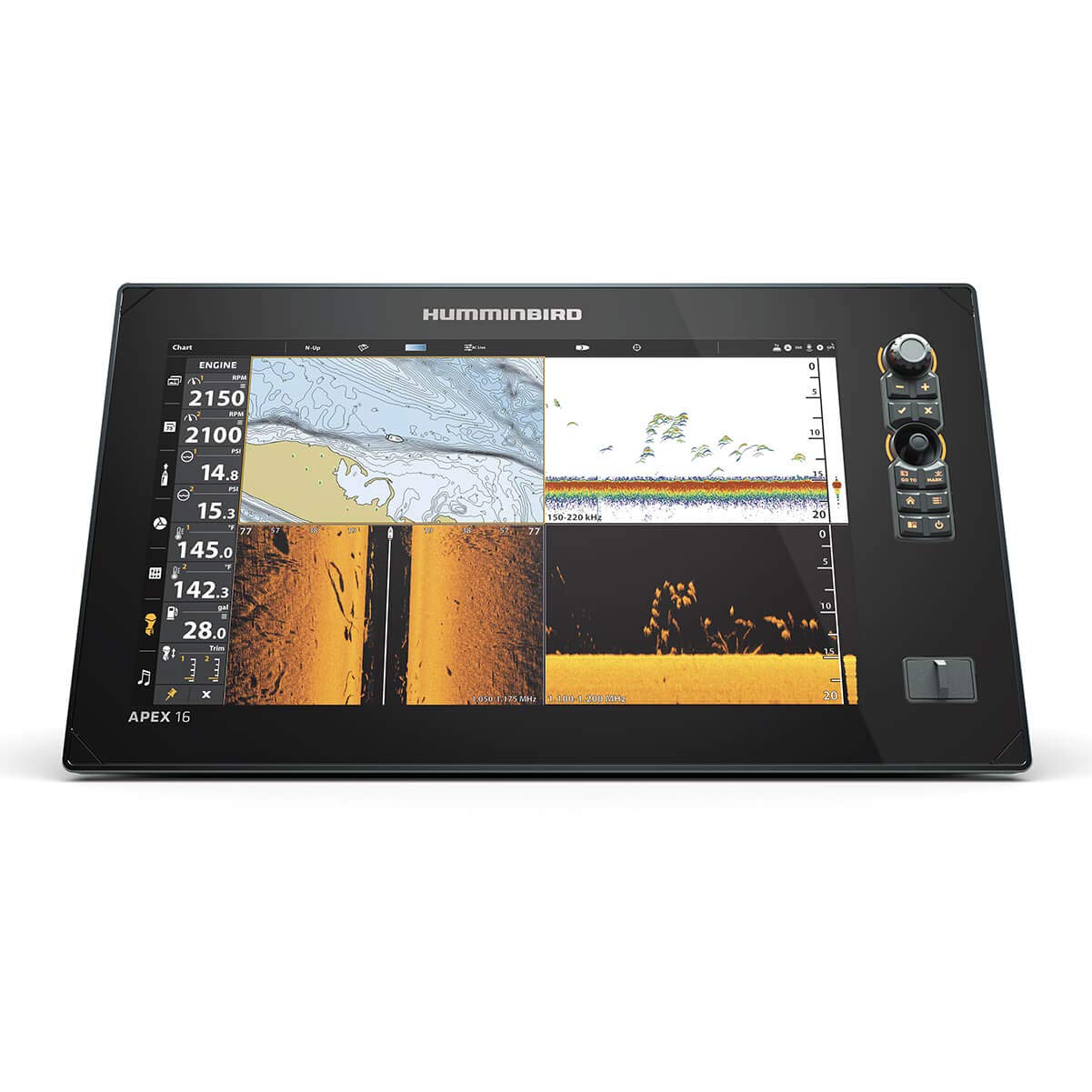 Humminbird APEX 16 GPS Fish Finder with Transducer, MEGA Side Imaging+ & HD Touchscreen - Image 4