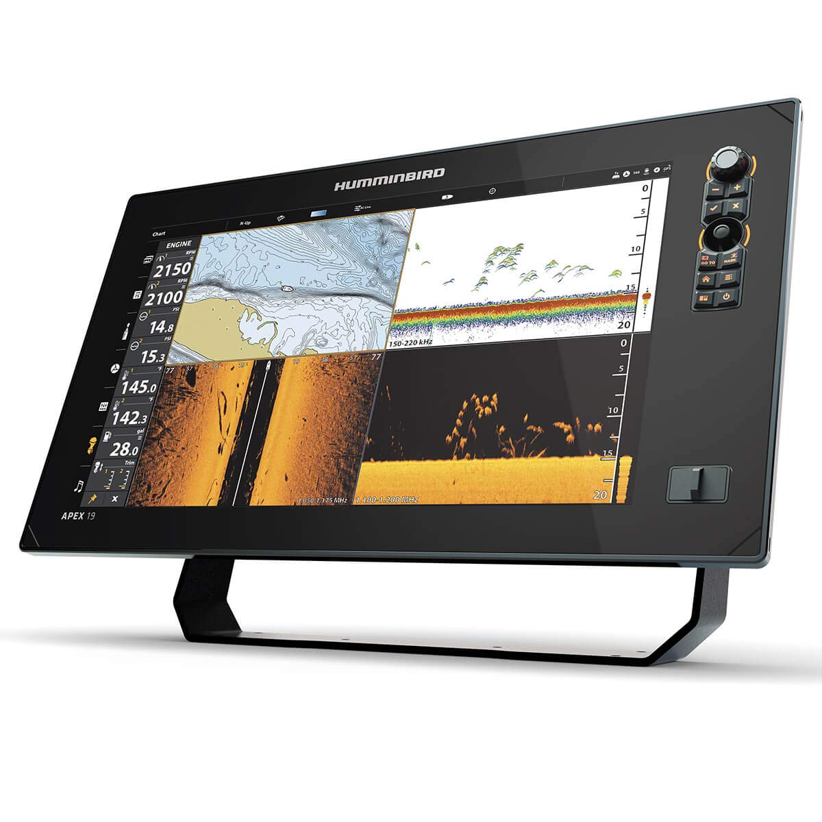 Humminbird APEX 19 GPS Fish Finder with Transducer, MEGA Side Imaging+ & HD Touchscreen - Image 4