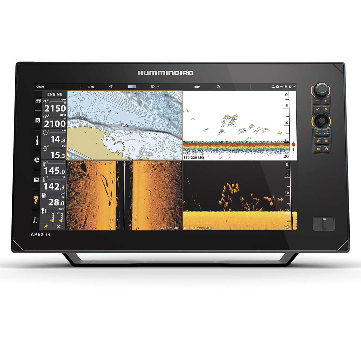Humminbird APEX 19 GPS Fish Finder with Transducer, MEGA Side Imaging+ & HD Touchscreen - Image 5