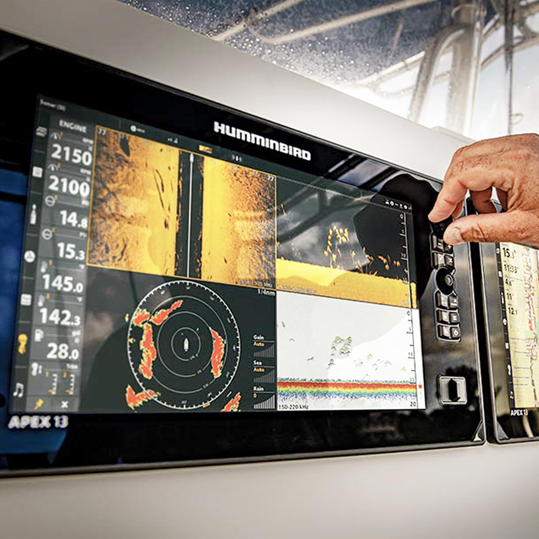 Humminbird APEX 19 GPS Fish Finder with Transducer, MEGA Side Imaging+ & HD Touchscreen - Image 8