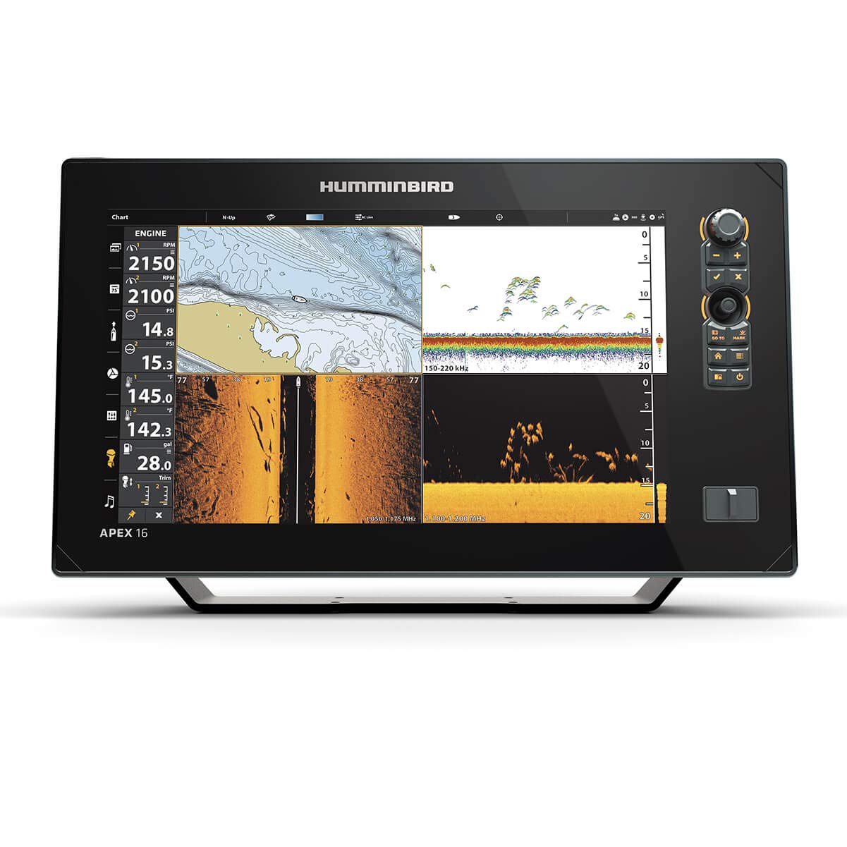 Humminbird APEX 16 GPS Fish Finder with Transducer, MEGA Side Imaging+ & HD Touchscreen - Image 5